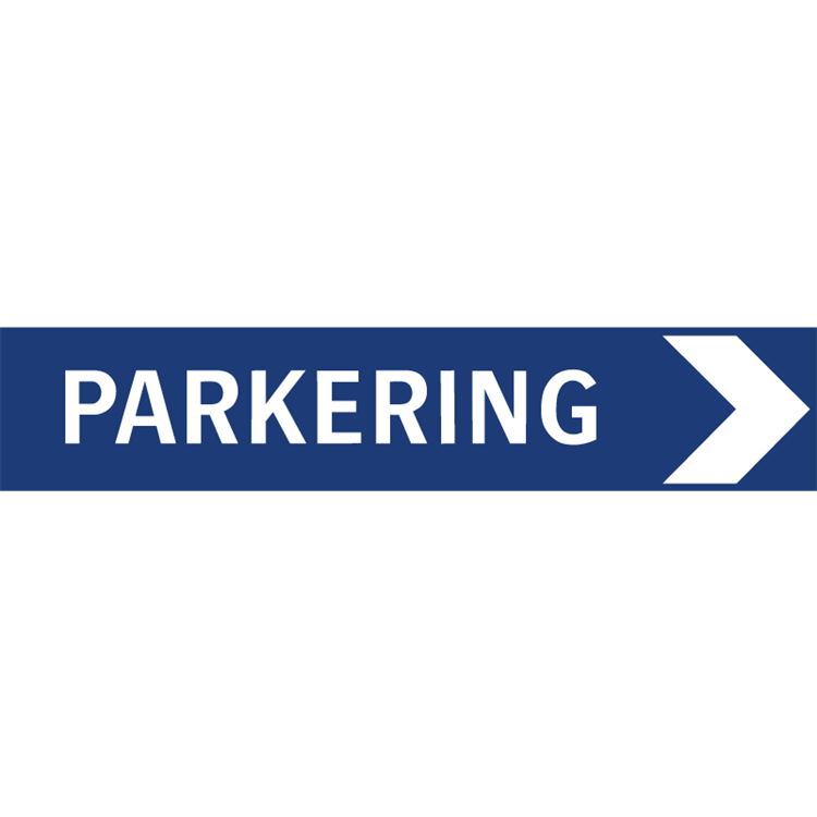 vägvisningsskylt parkering (högerpil)